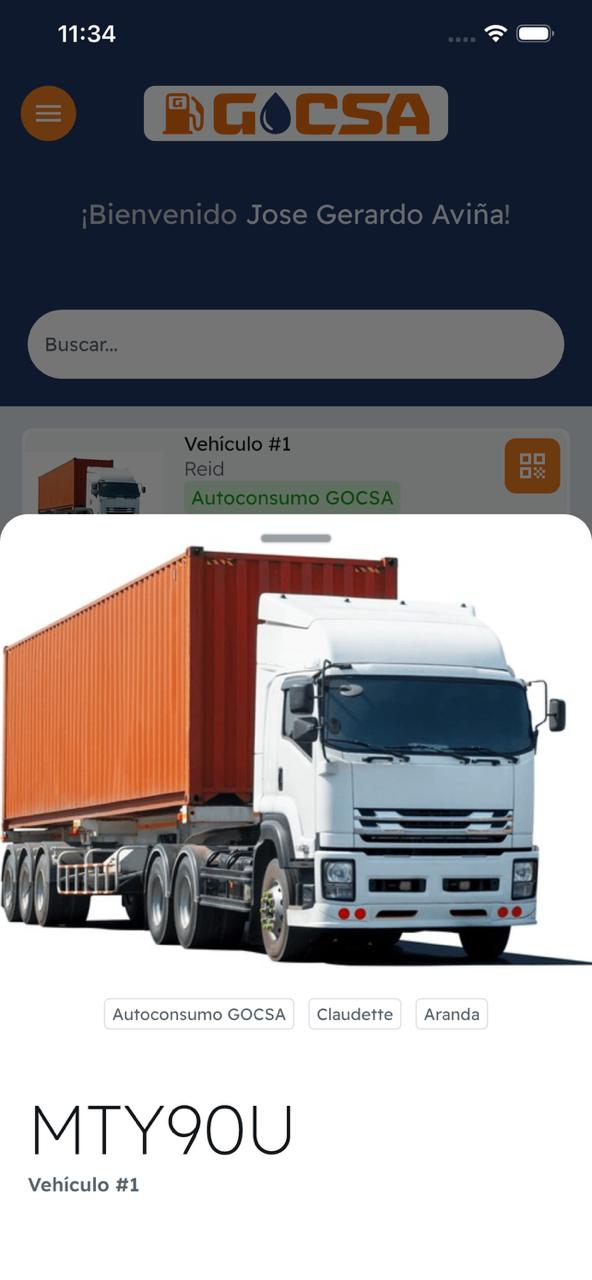 Pantalla mostrando el carrusel de imagenes de inspeccion visual del vehiculo